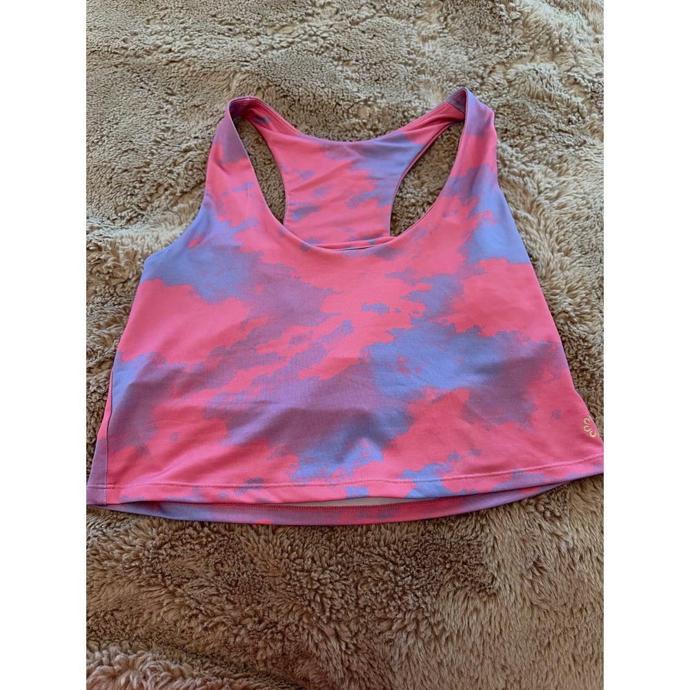 Pro Player Pink Purple Tie Dye Racerback Crop Tank Top 1X Womens Activewear